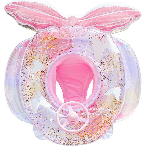 Bouée de Siège Bébé à Paillettes Papillon, Flotteur Anti-Basculement pour Enfants, Jouet Gonflable Aquatique avec Protection Solaire-lsw