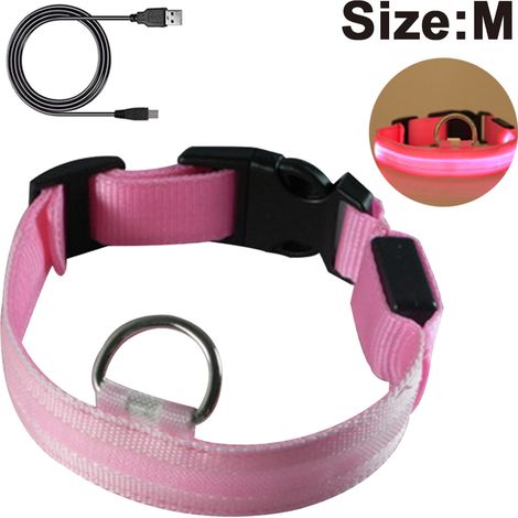 Collier lumineux LED pour chien, rechargeable et à longueur ajustable, collier de sécurité étanche pour chiens et chats (1/4)