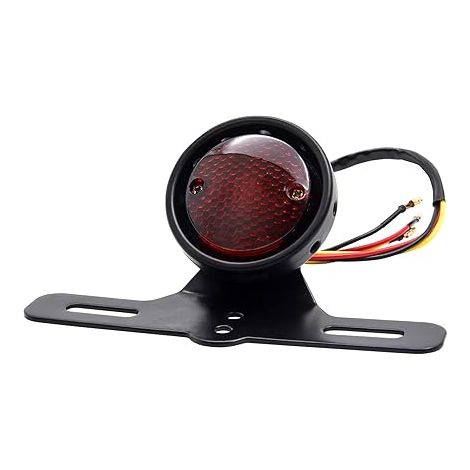 Feux Arrière Moto Feu Stop 12v Plaque D'immatriculation Intégrée Lampe de Frein avec support pour Street Bike Scooter Custom (1/5)