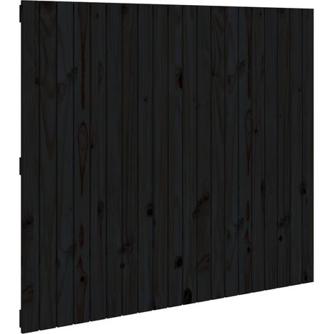 Maison Exclusive - Cabecero de cama pared madera maciza pino negr