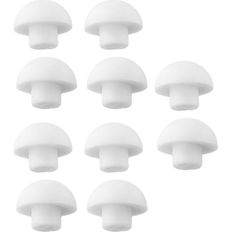 Packung mit 10 Ersatz-WC-Sitzauflagen, rutschfestes Silikon, Soft-Close-Funktion, grau.
