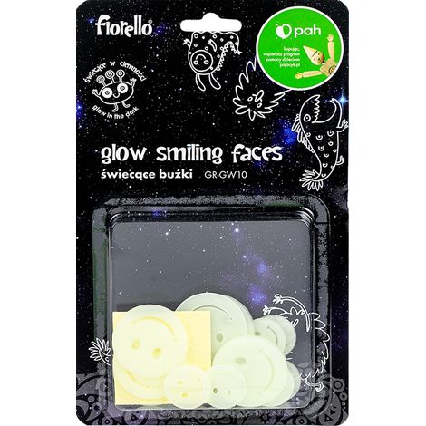 Decoraciones fluorescentes con forma de carita sonriente, surtido, 25 unidades. fiorello GR-GW10 (1/2)