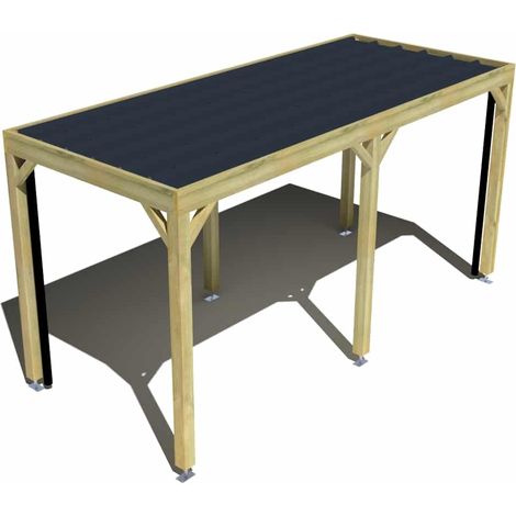 Carport bois • 5m x 2m • indépendante • sens profondeur • livraison comprise (1/3)