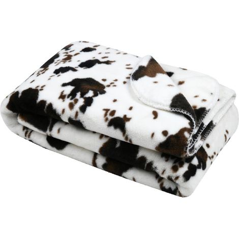 Plaid imitation peau de vache Marron Brun 130x160 cm (1/3)