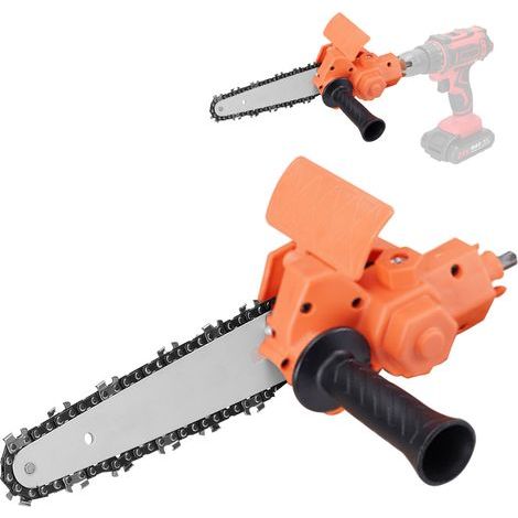 15-cm-Elektrobohrmaschine zum Kettensägenwerkzeug umgebaut, Kettensägenzubehör, praktisches Umbauset, Holzschneiden (1/5)