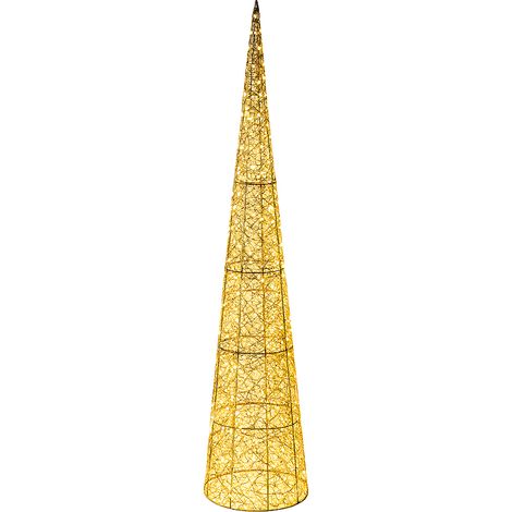 Albero decorativo cono in metallo con luci Led per decorazione natalizia -100 cm (1/4)