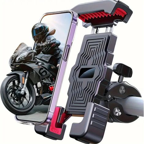 Supporto per telefono da moto, supporto per telefono da bicicletta, installazione in 5 secondi, supporto universale per manubrio compatibile con smartphone da 4,7" a 7"