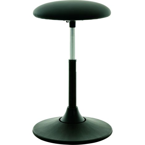STIER Multibeweglicher Hocker, Kunstledersitz, schwarz, höhenverstellbar 50-70 cm (1/5)