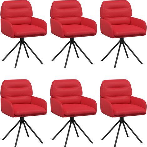 Sillas de comedor giratorias 6 pcs Cuero sintético Rojo vidaXL (1/5)