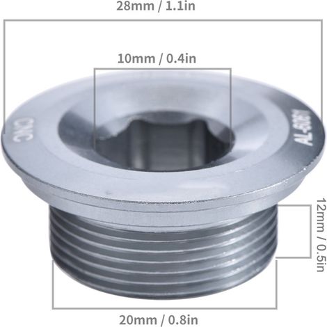 GUB Fahrradkurbel-Befestigungsschraube aus Aluminiumlegierung (Titanfarbe) (1/5)
