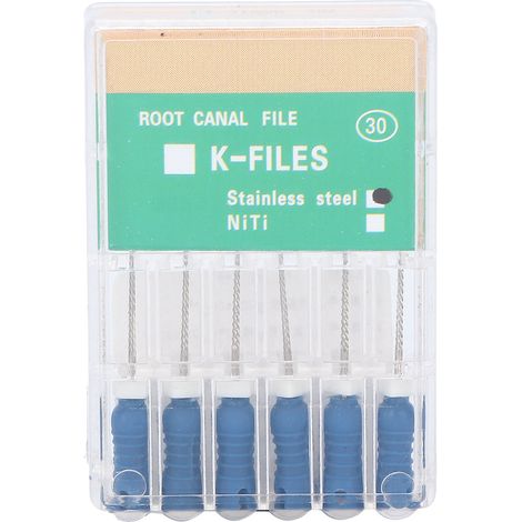 Lime endodontique K-File en acier inoxydable portable, outil dentaire accessoire modèle 3021 21mm/0.8in (1/5)