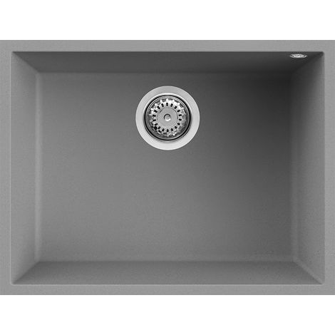 Lavello Elleci Incasso 1 vasca 58x44 Quadra 110 Sottotop Granitek Grigio Cemento LGQ11048BSO