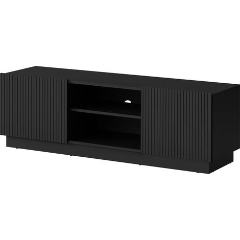 Meuble TV Lingua, Noir, Le nombre de portes: 0, Nombre de tiroirs: 0, 150x48x42cm (1/5)