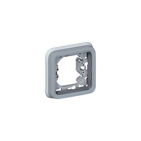 Soporte empotrado impermeable para 1 puesto Plexo modular IP55 Gris
