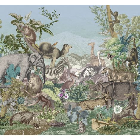 Papier peint panoramique enfant Zoo Créatif (1/3)