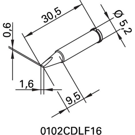 Ersa 102 CD LF 16 punta de soldador metálica 1,6 mm (1/2)