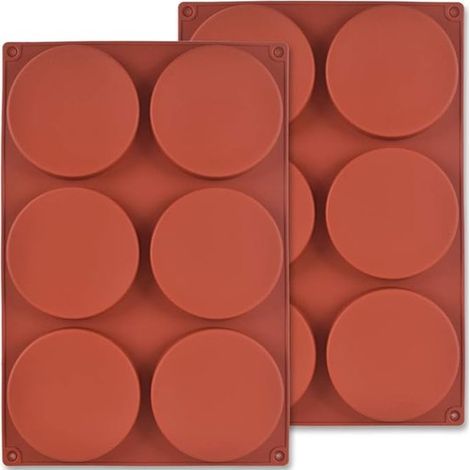 Set di 2 stampi rotondi in silicone per dolci, 10 cm di diametro. (1/4)