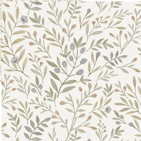 Grandeco Inia Leafy Trail Neutral Scrubbable Paste The Wall Wallpaper Vinyl