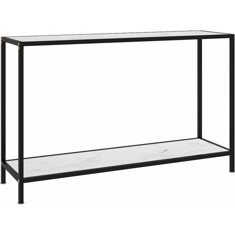 Table console-Table d'entrée Blanc 120x35x75 cm Verre trempé 895380 (1/5)