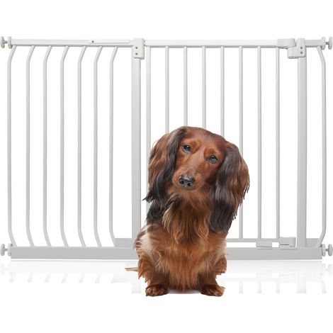 Bettacare Elite Pressure Dog Gate, 116cm - 125cm, Matt White, Pressure Fit Pet Gate for Dog and Puppy