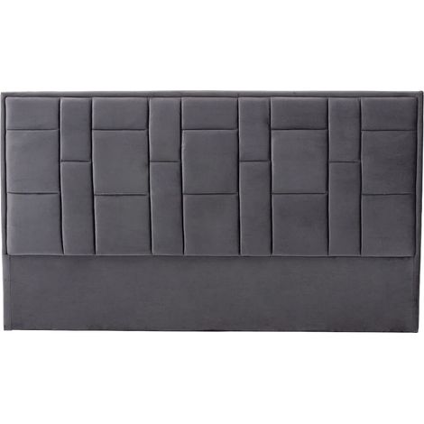 Tête de lit 180 cm - Velours - Gris foncé - HERMINE (1/5)