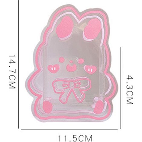 Boîte à crayons transparente et multifonctionnelle, étui de rangement pour pinceaux de maquillage en acrylique avec un adorable motif lapin, idéal pour le bureau ou la coiffeuse. Parfaite pour le bure (1/5)