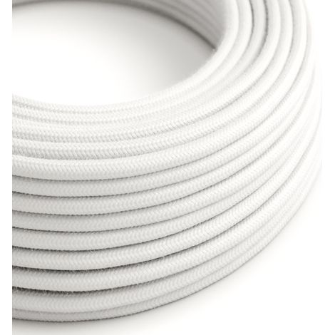 Creative-Cables Cavo elettrico rivestito in tessuto, Bianco Ottico RC01, 1 m, Rotondo, Cotone, 2x0,75 mm² (1/2)