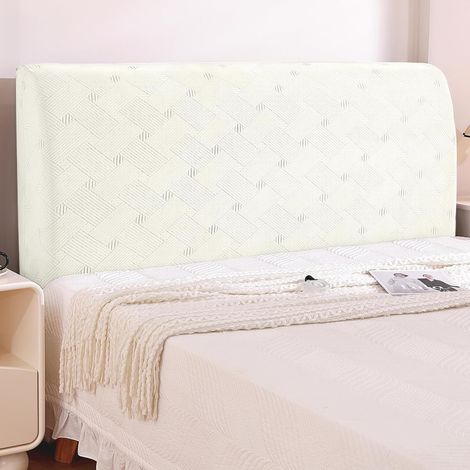 CCYKXA Headboard Cover, (150cm, White) Elastic Stain-Resistant Headboard Cover, Washable Headboard Protector, Removable Headboard Cover, Bedroom Headboard Cover (1/5)