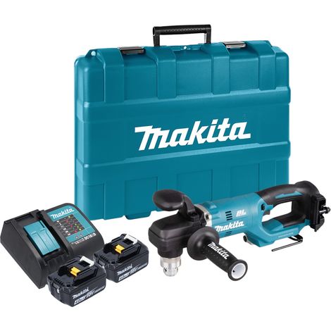 Makita DDA 450 SMK trapano angolare a batteria 18 V 70 Nm brushless + 2x batteria 4,0 Ah + caricabatterie + valigetta