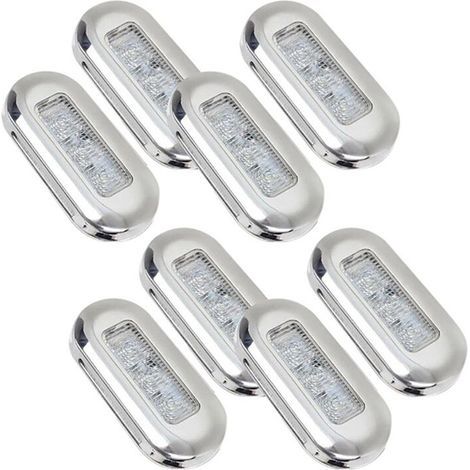 Convient aux feux de signalisation maritimes 12V, hublots LED étanches à faisceau large transparent de haute qualité, adaptés aux ponts d'escalier, blanc.
