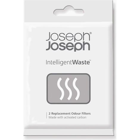Set de 2 filtros anti-olor Joseph Joseph – filtros de carbón activo para eliminar malos olores en cubos de basura, compostaje y reciclaje. Medidas: 7 × 9,5 cm. (1/3)