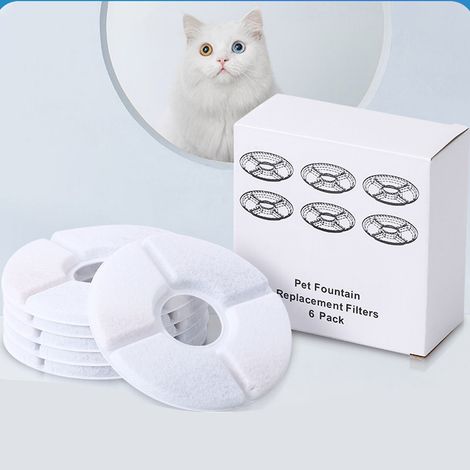 Packung mit 12 Aktivkohlefiltern aus Kokosnussschalen für Trinkbrunnen für Haustiere (1/5)