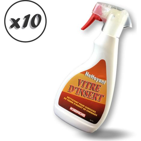 Nettoyant pour vitres d'insert en pulvérisateur Surfaces en verre d'insert ou de foyer de cheminée - Quantité x10 - Nettoyant vitres d'inserts (1/5)