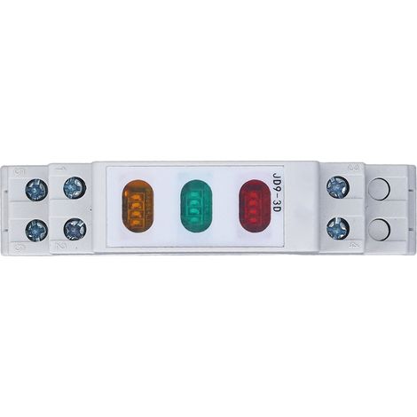 Voyant LED sur rail DIN rouge jaune vert pour contacteur de démarreur magnétique AC DC 230V (1/5)