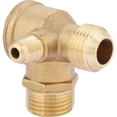 Rückschlagventil aus Messing mit Außengewinde, 90°-Winkel, für Luftkompressoren, Ersatzteile, 20 x 19 x 10 mm (1/5)