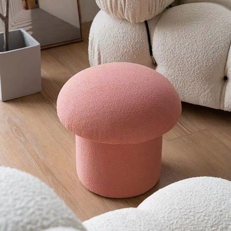 Banquette-canapé, simple, moderne, flexible, confortable, douce, ronde, en pin, en bois, pour la décoration intérieure, rose (1/5)