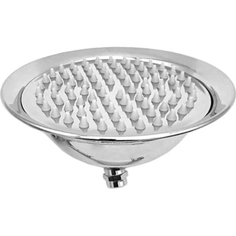 Pommeau de douche rond en laiton antique - convient aux salles de bains, salles d'eau et toilettes - 1 pièce, 20 cm, argent (1/4)