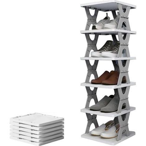 Étagère à chaussures compacte, verticale et pliable à plusieurs niveaux. (1/5)