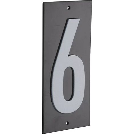 THIRARD - Plaque de signalisation 6, marquage blanc sur fond noir, panneau ABS à visser, 56x120mm - THIRARD (1/5)