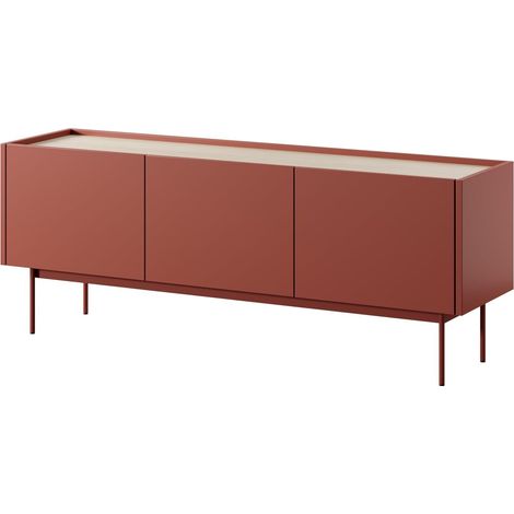 Mobile TV, corpo e frontale: Mattone, TOP: Rovere Linea, 144 x 55 x 37 cm (1/5)