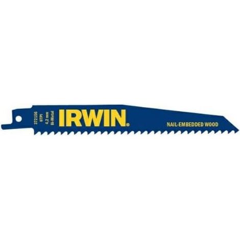 Lame de scie alternative IRWIN 300 mm 6 TPI / Bois avec clous (5 pièces)