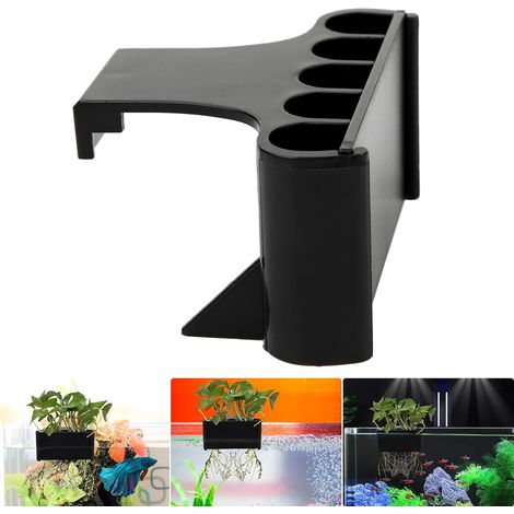 Jardinière d'Aquarium, Support pour Plantes d'Aquarium à Suspendre Support pour Plantes de Réservoir Jardinière d'Aquarium(Noir) (1/5)