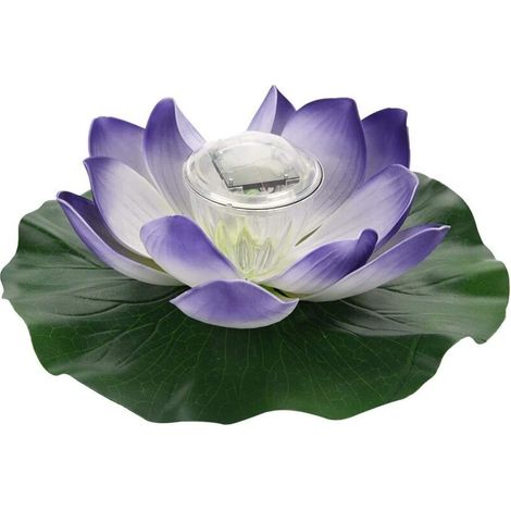 Solar Water Lily Lamp,Waterproof Solar Multicolor LED Color Changing Lotus Flower Lamp Outdoor Floating Garden Pool Pond Light(2)