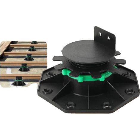 Base de support de terrasse, polypropylène résistant aux UV, 150 x 150 x 40 mm, Hauteur réglable 40-60 mm, Capacité de charge 800 kg, 24 pièces par paquet (1/5)