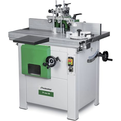 Holzstar – Toupie à bois inclinable +5/-45° 2,8 kW 400 V – Moteur triphasé – Arbre inclinable pour finitions précises – TF200SE