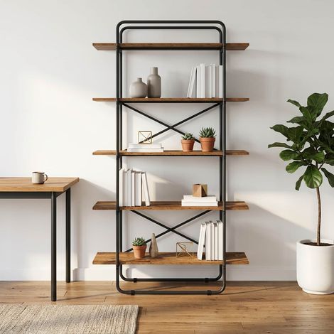 vidaXL Libreria 5 livelli 100 x 35 x 175,5 cm PB Legno di quercia (1/5)