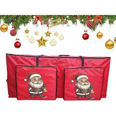 Sapin De Noël Sac - Poches de Rangement Imperméables avec 2 Compartiments Organisateur d'Articles de Fêtes Ménagers pour Penderie Camping Lingerie Dortoir Garage Meuble Appartement (1/5)