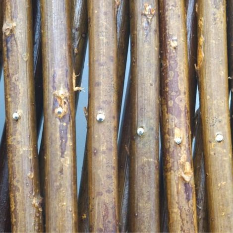 Treillis extensible en osier naturel 90 x 180 cm – Adaptable en largeur pour palissage plantes grimpantes – Goupille métallique incluse (1/2)