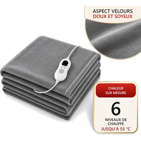 Couverture chauffante électrique Borea Gris 180 x 130 cm