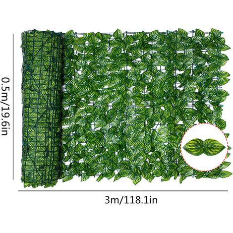 Clôtures Décoratives en Feuille de Lierre Artificiel, Clôtures de confidentialité Artificielles, écran Mural, Balcon, écran de confidentialité, Haies, Clôture et Décoration de (D) (1/5)